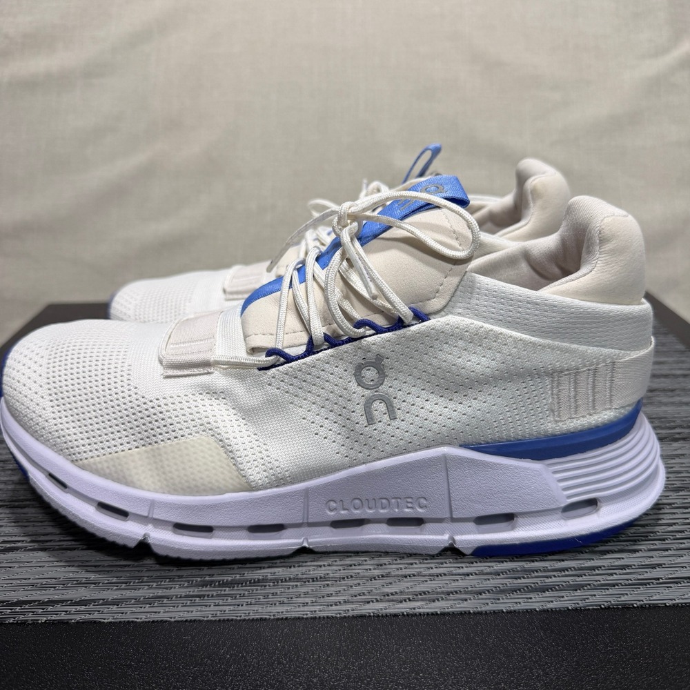 On Cloud Cloudnova Running Shoes - Womens 8 - White Blue 26.98224